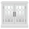 Accent Storage Cabinet Wooden Cabinet with Decorative Mirror Door, Modern Sideboard for Entryway, Living Room, Bedroom