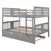 Full over Full Bunk Bed with Twin Size Trundle and Ladder