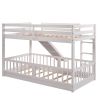 Twin Over Twin Bunk Bed with Slide and Ladder