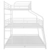 Bunk Bed with Long and Short Ladder and Full-Length Guardrails