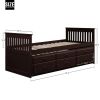 Captain's Bed Twin Daybed with Trundle Bed and Storage Drawers, White