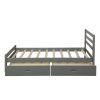 Wood platform bed with two drawers, twin