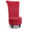 Royal Velvet High Back Armless Chair, Retro Elegant Luxury Throne Chair, Upholstered Tufted Accent Seat w/Storage for Dressing Room, Living Room, Bedr