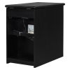 ON-TREND Retro Stylish Nightstand, Two-tone Classic Vintage Livingroom End Table Side Table with USB Ports and One Multifunctional Drawer with cup hol