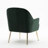 Modern Soft Velvet Material Green Ergonomics Accent Chair Living Room Chair Bedroom Chair Home Chair With Gold Legs And Adjustable Legs For Indoor Hom