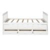 Captain's Bed Twin Daybed with Trundle Bed and Storage Drawers, White