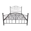 Full Size Metal bed frame , Solid Sturdy Steel Slat Support, No Box Spring Needed and Easy Assembly,Black