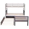 Twin Size L-Shaped Bunk Bed and Platform Bed with Trundle and Drawer(Expected Arrival Time:7.30)