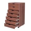 7-Drawer Chest, MDF Storage Dresser Cabinet with Wheels RT