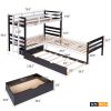 Twin Size L-Shaped Bunk Bed and Platform Bed with Trundle and Drawer(Expected Arrival Time:7.30)