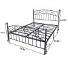 Bed Frame with Headboard and Footboard Metal Platform Bed Frame Queen Size No Box Spring Needed, Twin Black