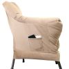 Accent Chair Lazy Reclining Leisure Chair with Removable Metal Legs and High-Density Foam, Comfy Upholstered Single Sofa Chair With Ottoman for Living