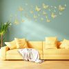 60Pcs 3D Gold Butterfly Wall Decor Stickers 5 Styles Removable Butterfly Decorations 3D Butterfly Stickers Wall Decals for Festival Party Wedding Home