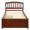 Twin Platform Storage Bed Wood Bed Frame with Two Drawers and Headboard