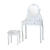 Four-drawing heart-shaped mirror dressing table-white XH