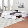 Wooden Daybed with Trundle Bed and Two Storage Drawers , Extendable Bed Daybed,Sofa Bed for Bedroom Living Room