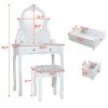 Four-drawing heart-shaped mirror dressing table-white XH