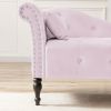 60.6" Velvet Chaise Lounge with Nailhead Trimmed and Buttons Tufted,Tufted Long Lounger with Solid Wood Legs and1 Pillow