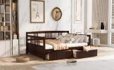 Full Size Daybed Wood Bed with Two Drawers