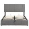 Full size Upholstered Platform bed with a Hydraulic Storage System