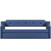 Upholstered Daybed with Trundle, Wood Slat Support,Upholstered Frame Sofa Bed , Twin