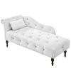 60.6" Velvet Chaise Lounge with Nailhead Trimmed and Buttons Tufted,Tufted Long Lounger with Solid Wood Legs and1 Pillow