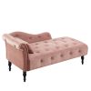 60.6" Velvet Chaise Lounge with Nailhead Trimmed and Buttons Tufted,Tufted Long Lounger with Solid Wood Legs and1 Pillow