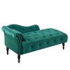 60.6" Velvet Chaise Lounge with Nailhead Trimmed and Buttons Tufted,Tufted Long Lounger with Solid Wood Legs and1 Pillow