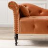 60.6" Velvet Chaise Lounge with Nailhead Trimmed and Buttons Tufted,Tufted Long Lounger with Solid Wood Legs and1 Pillow