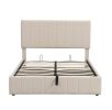 Full size Upholstered Platform bed with a Hydraulic Storage System