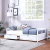 Wooden Daybed with Trundle Bed and Two Storage Drawers , Extendable Bed Daybed,Sofa Bed for Bedroom Living Room