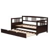 Twin Size Daybed Wood Bed with Twin Size Trundle