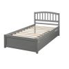 Twin Platform Storage Bed Wood Bed Frame with Two Drawers and Headboard