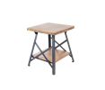 End Table Brown, Nightstand with Solid Wood Top & Metal Base Side Table with Storage Shelf for Bedroom & Living Room 21 Inch 1-Pack RT