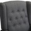 Tufted Accent Chair w/ Upholstered Wingback & Padded Seat, Pushback Recliner Armchair for Living Room, Bedroom, Dark Grey XH