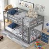 Twin over Twin Floor Bunk Bed with Ladder