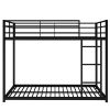 Full over Full Metal Bunk Bed, Low Bunk Bed with Ladder