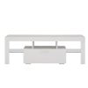 20 minutes quick assemble White morden TV Stand with LED Lights,high glossy front TV Cabinet,can be assembled in Lounge Room, Living Room or Bedroom,c