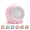 Digital Alarm Clock for Girls Boys with LED Wake Up Light,Kids Bedroom Bedside Peach Shaped Sunrise Simulator  Clock