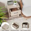 Wooden End Side Table Nightstand with Drawer Storage Shelf