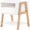 Modern Open Shelves Solid Wood Legs Nightstand