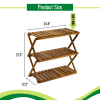 Acacia 3 Tiers Wooden Plants Stand Foldable Shoe Rack Multipurpose Shelf Perfect Idea For Living Room, Bedroom, Hallway, Bathroom Natural Color.