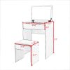 Makeup Table with Mirror, Storage and Stool, Lady's Dressing up Station