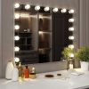 Vanity Mirror with Lights, Hollywood Lighted Makeup Mirror, Bedroom Vanity Mirror with17pcs Light Smart Touch Control 3Colors Dimmable Light ,USB Outl