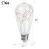 LED Globe Fairy Light Bulb,G80 E26 Warm White Edison Screw Night Lights, Flash Starry Decorative Copper Wire String Lights for Bedroom Living Room Fes