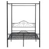 Tall Full Size Bed Frame Canopy No Box Spring Needed with Headboard Heavy Duty