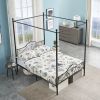 Tall Full Size Bed Frame Canopy No Box Spring Needed with Headboard Heavy Duty