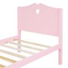 Twin Size Wood Platform Bed with Headboard,Footboard and Wood Slat Support