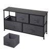 2-Tier Storage Dresser with 5 Non-woven Fabric Drawers for Living Room, Bedroom and Entryway