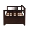 Twin Size Daybed Wood Bed with Twin Size Trundle